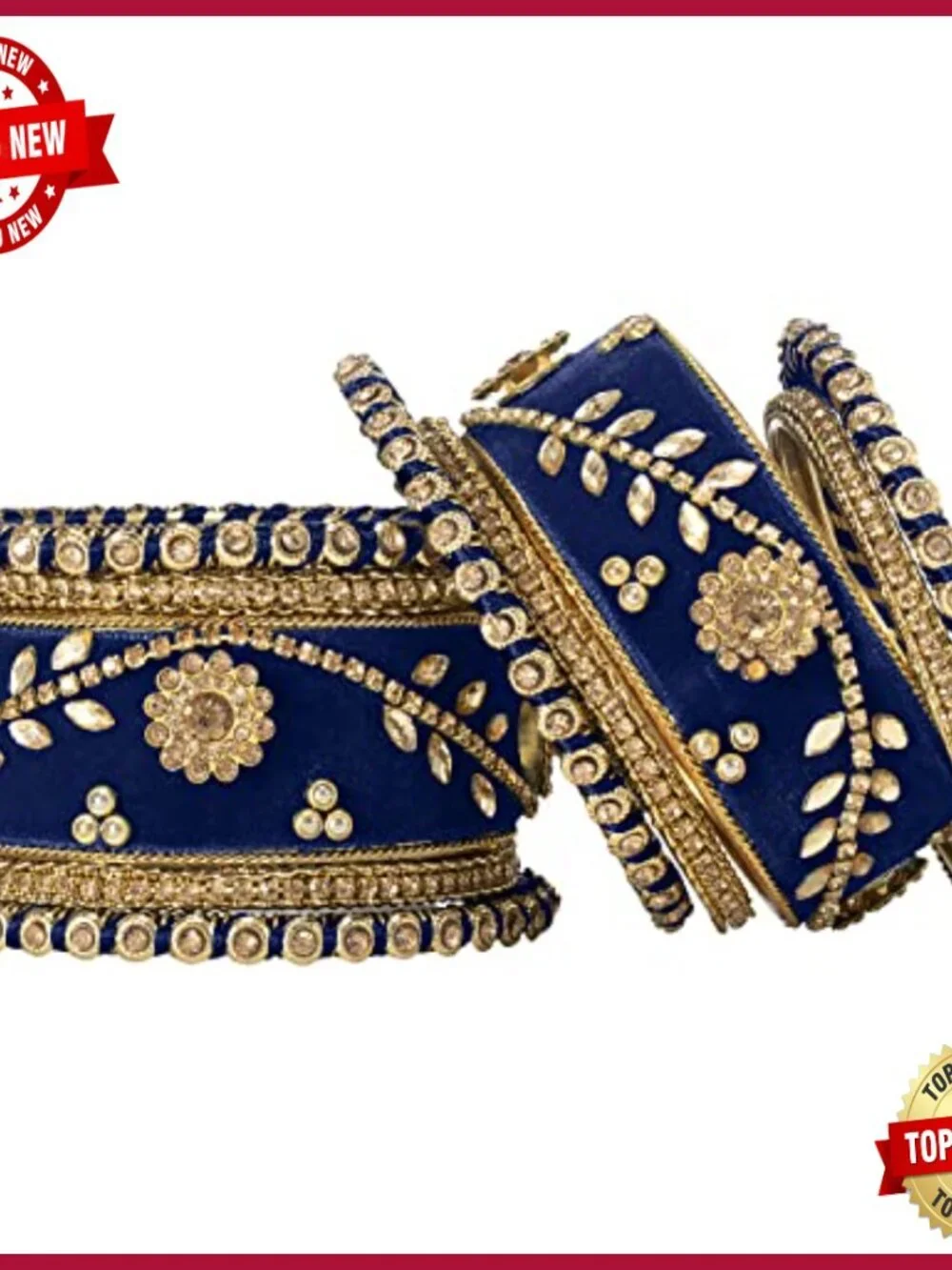 Ethnic Stone Studded Bangle Set Wedding Chudha Indian Jewelry Gift